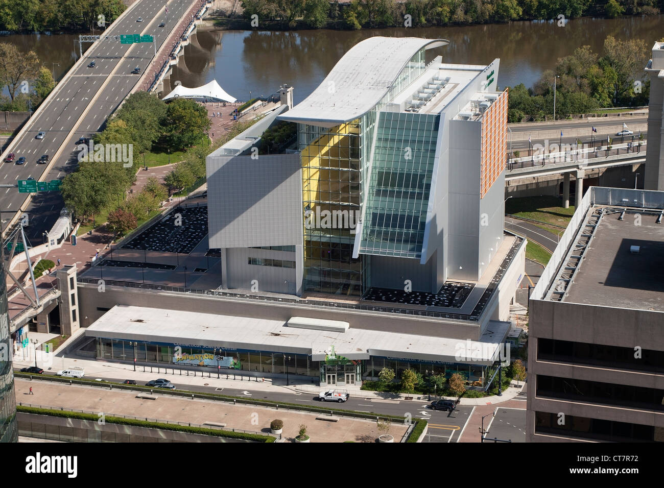 Connecticut Science Center Aerial View Stock Photo