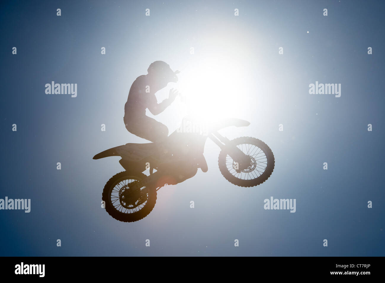 Zdenek Fusek (CZE) performs trick in the air at FMX session on April 28, 2012 in Bratislava, Slovakia Stock Photo