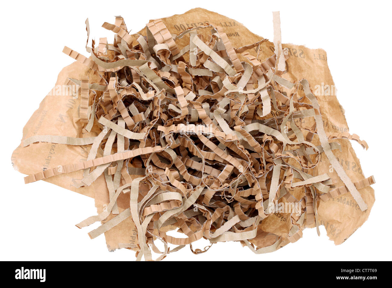 Shredded brown paper packing material Stock Photo Alamy
