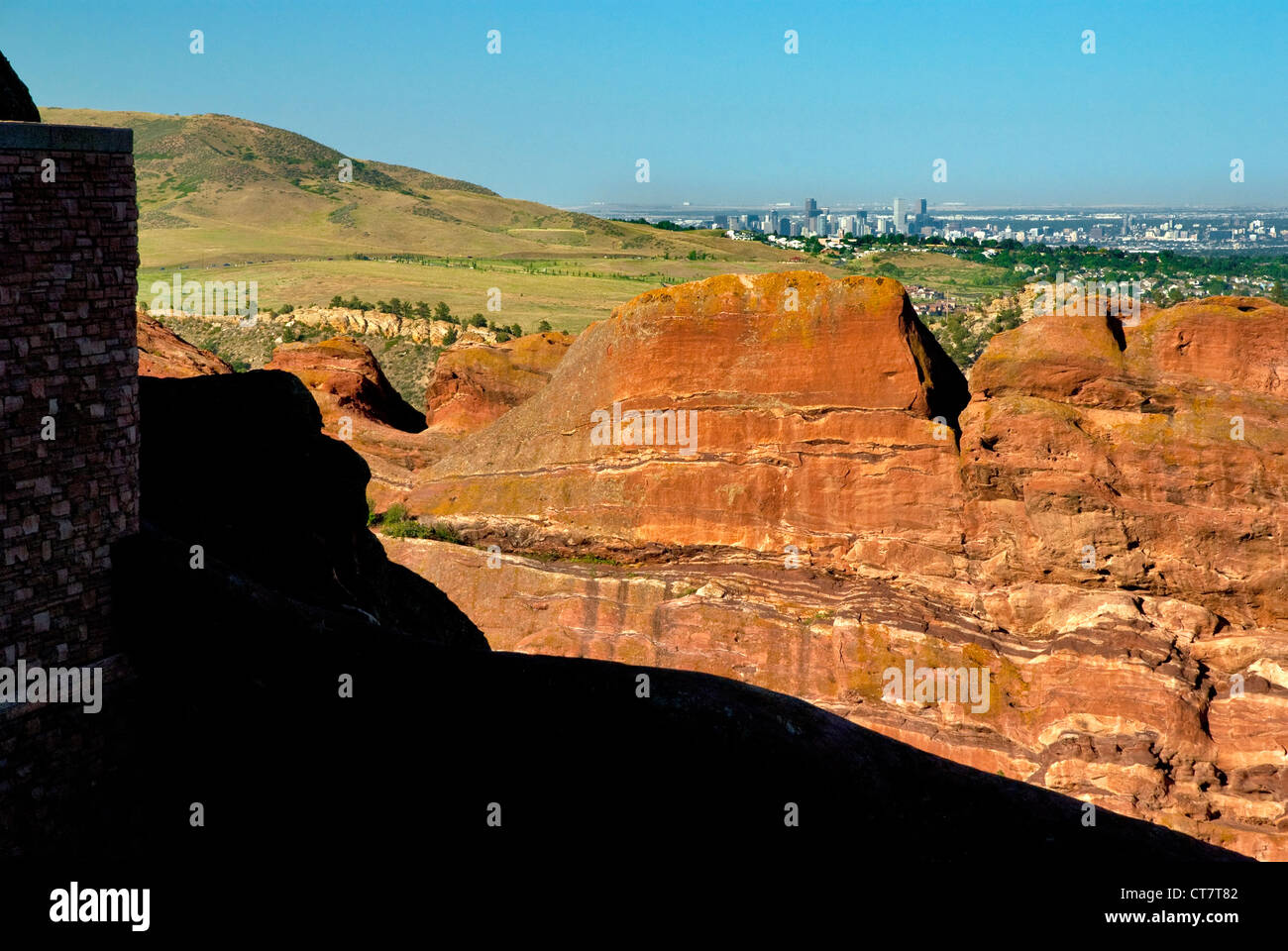 Red Rocks Bottom Frame Red Rocks help frame Denver Colorado Stock Photo - Alamy