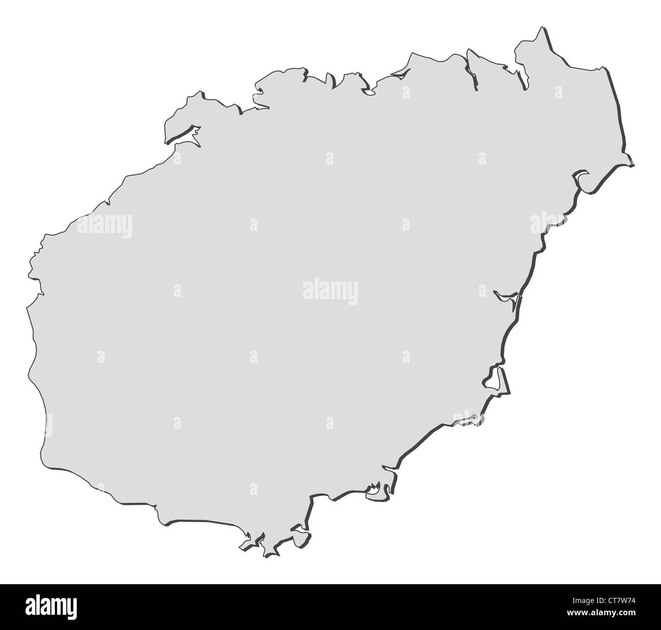 Map of Hainan, a province of China. Stock Photo