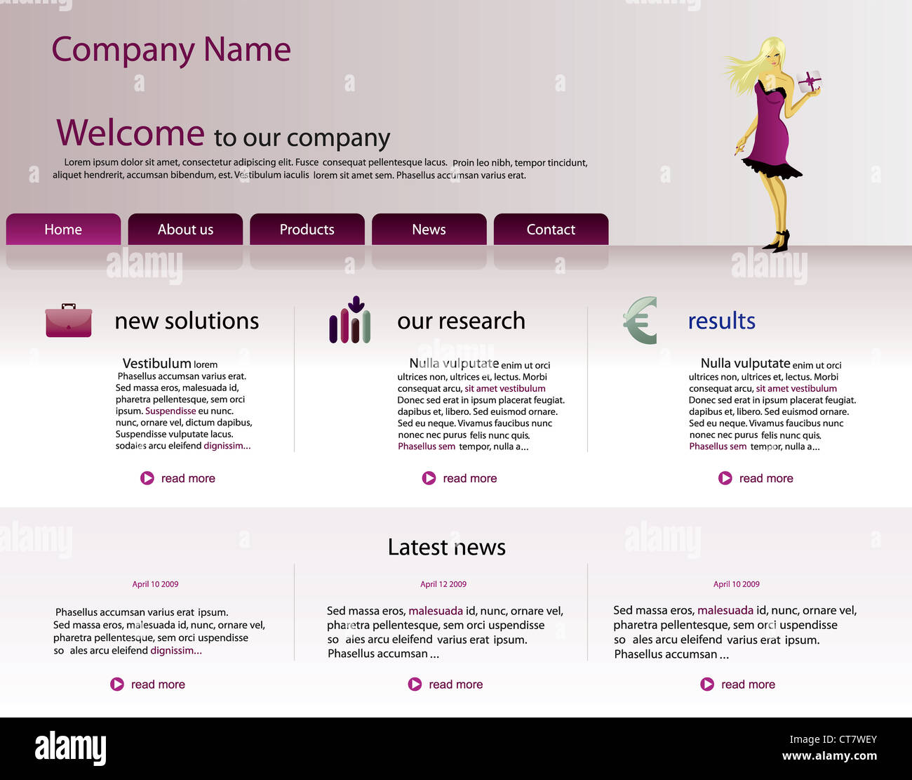 editable website template Stock Photo - Alamy