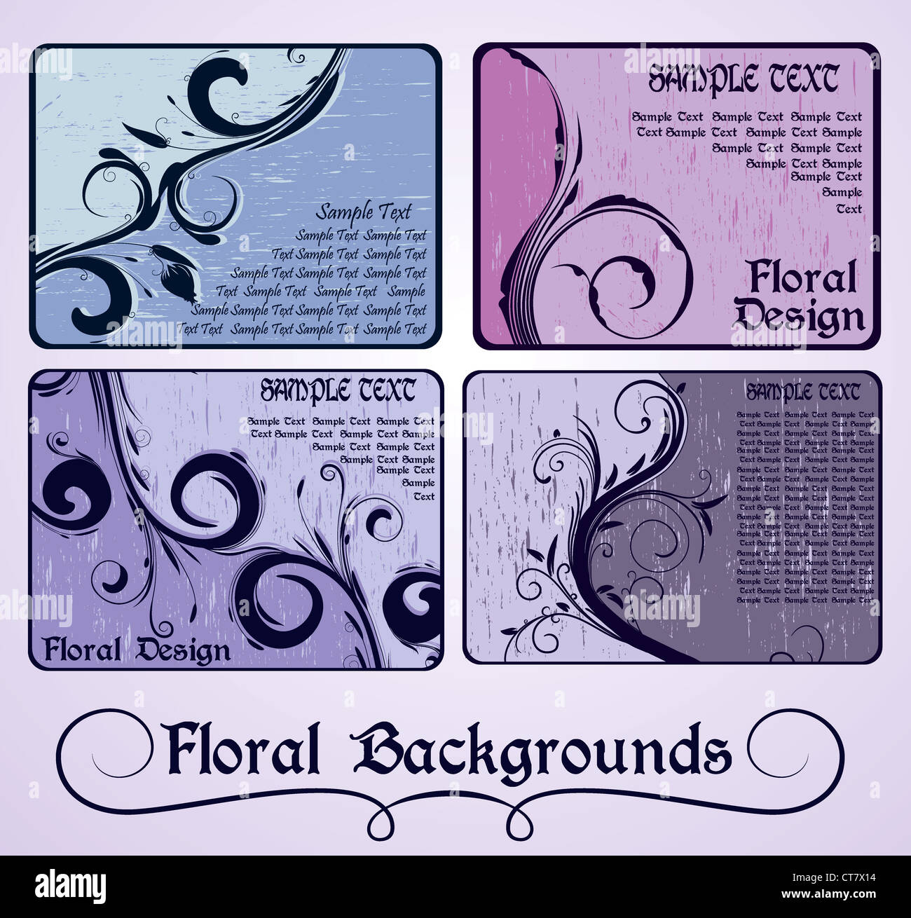 floral backgrounds vector set Stock Photo Alamy