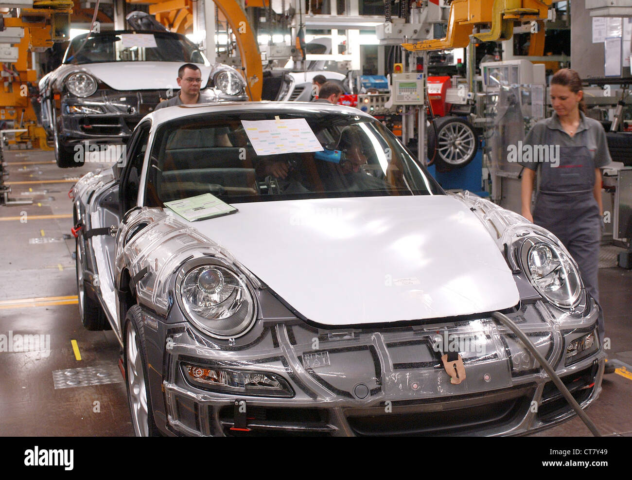 Porsche Production in Stuttgart-Zuffenhausen Stock Photo