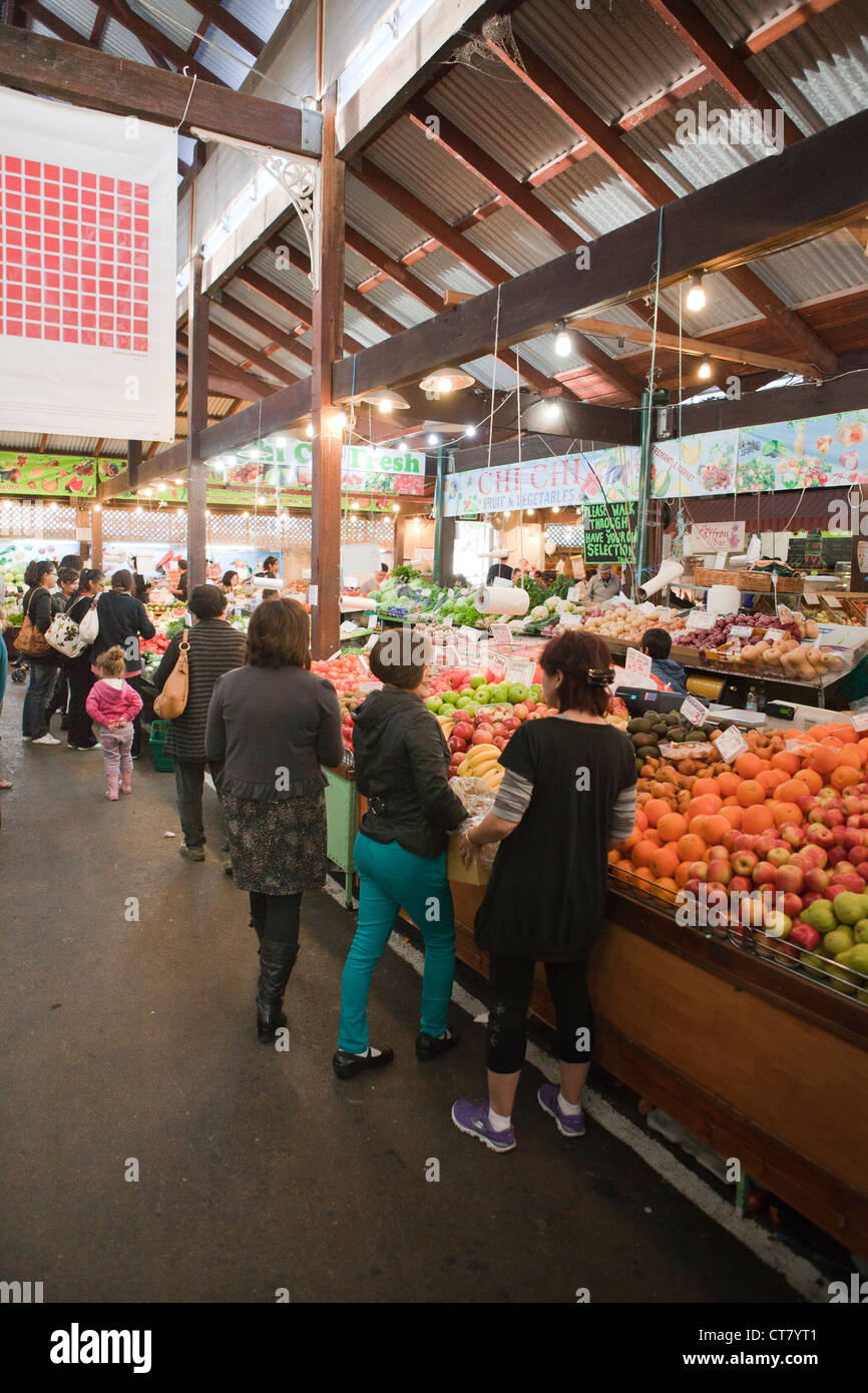 Fruit and vegetable stalls at Fremantle markets in Perth, Western
