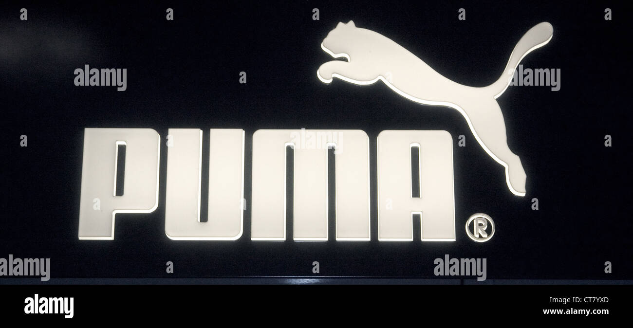 Logo of the sports goods manufacturer Puma Stock Photo