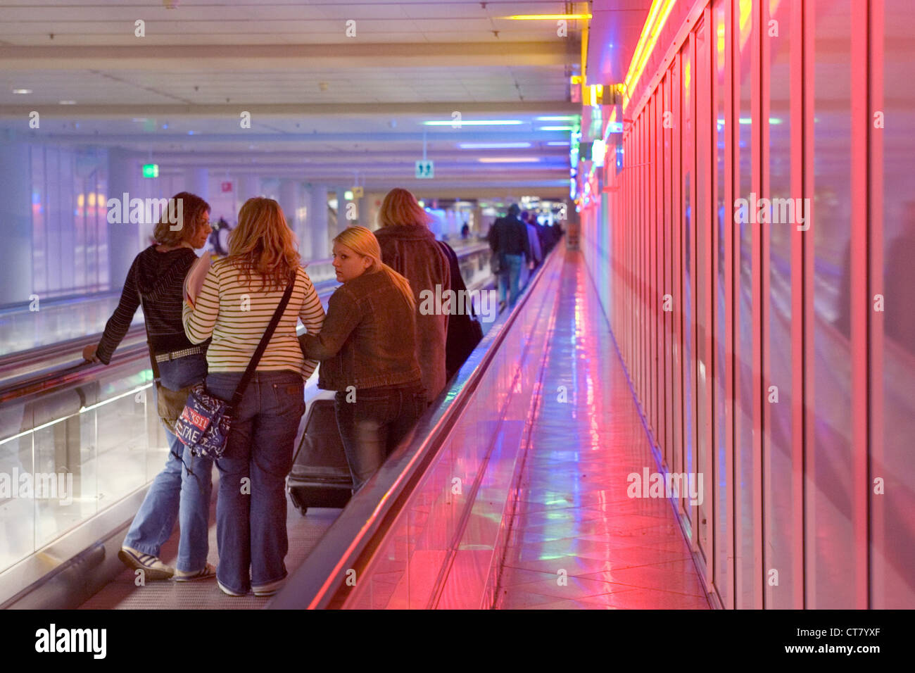 Munich, travelers in a corridor of Muenchen airport Stock Photo - Alamy