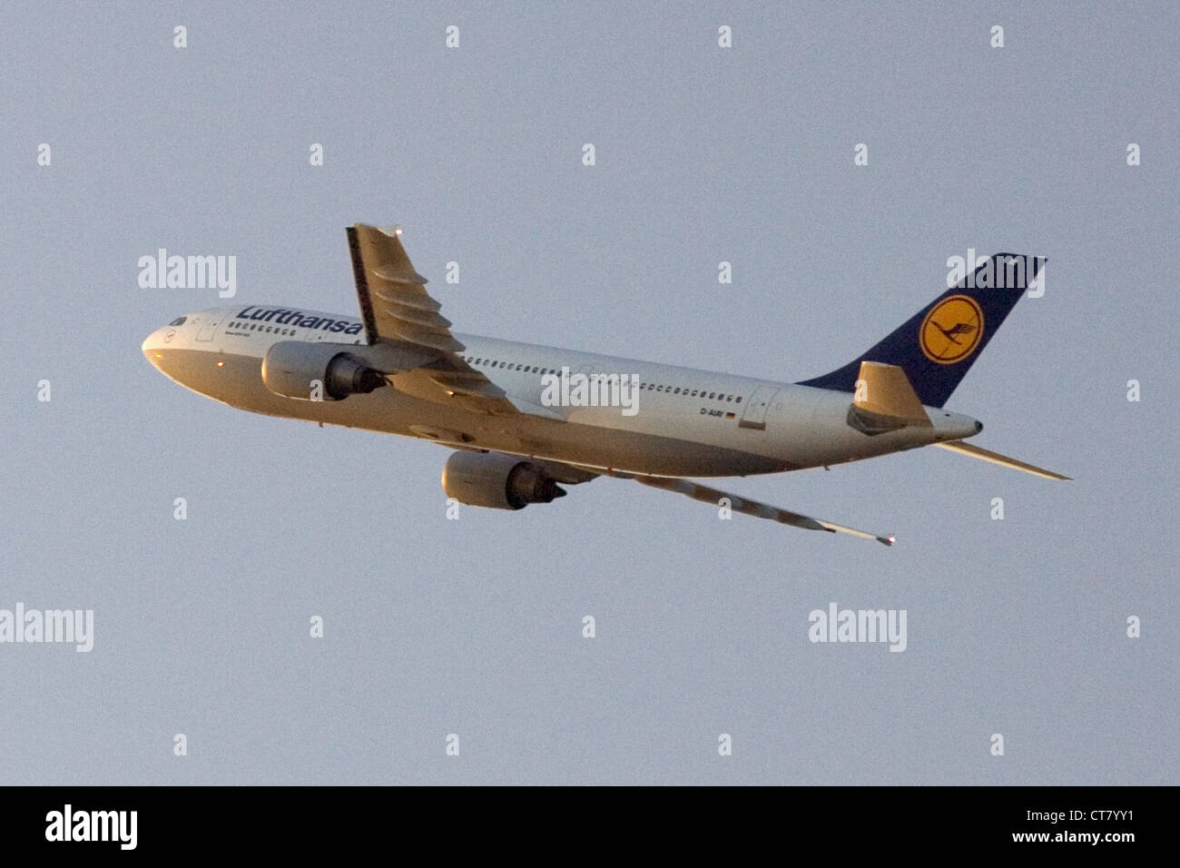 Muenchen, a machine of Lufthansa in the air Stock Photo