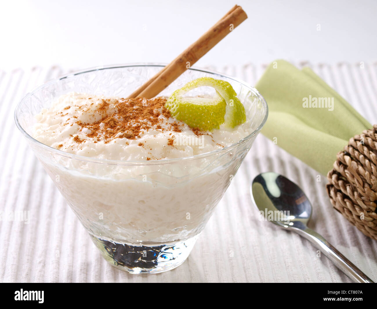 Rice Pudding Arroz con leche. Spanish version of the rice pudding