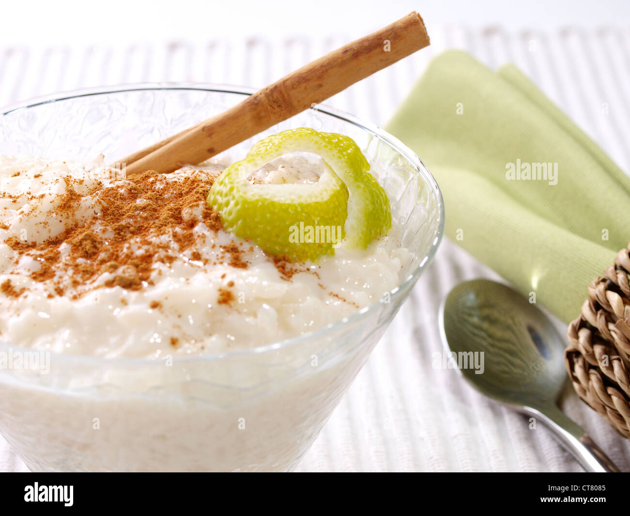 Rice Pudding Arroz con leche. Spanish version of the rice pudding