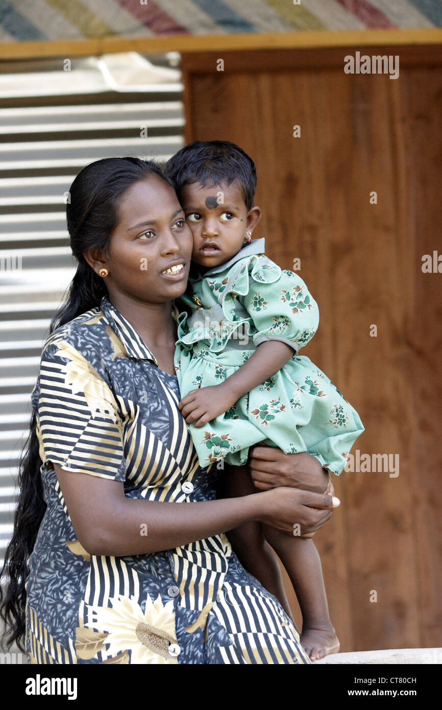 Temporary shelter for tsunami refugees Stock Photo