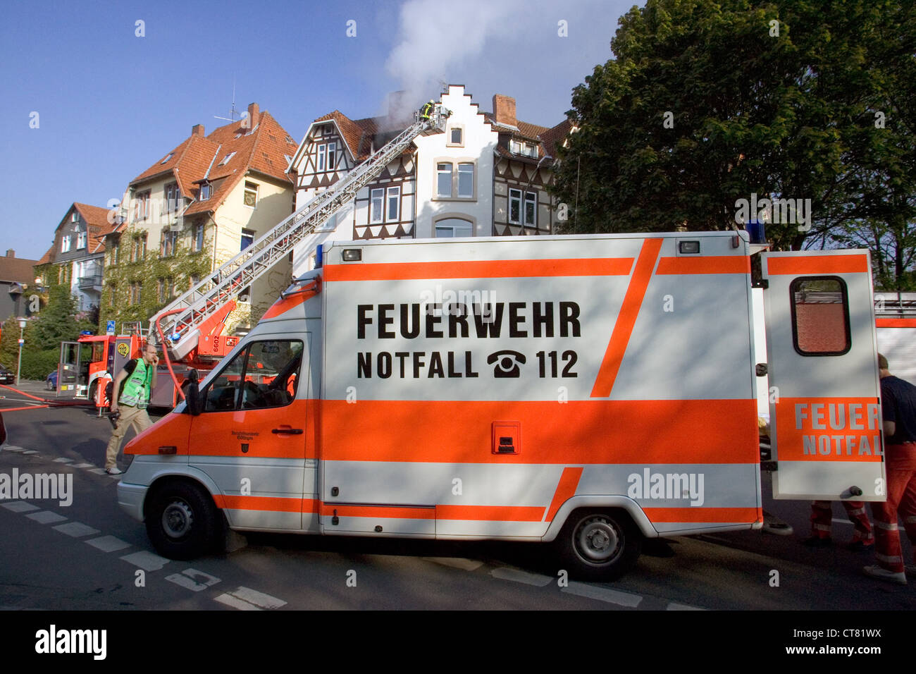 Goettingen, firefighters Stock Photo