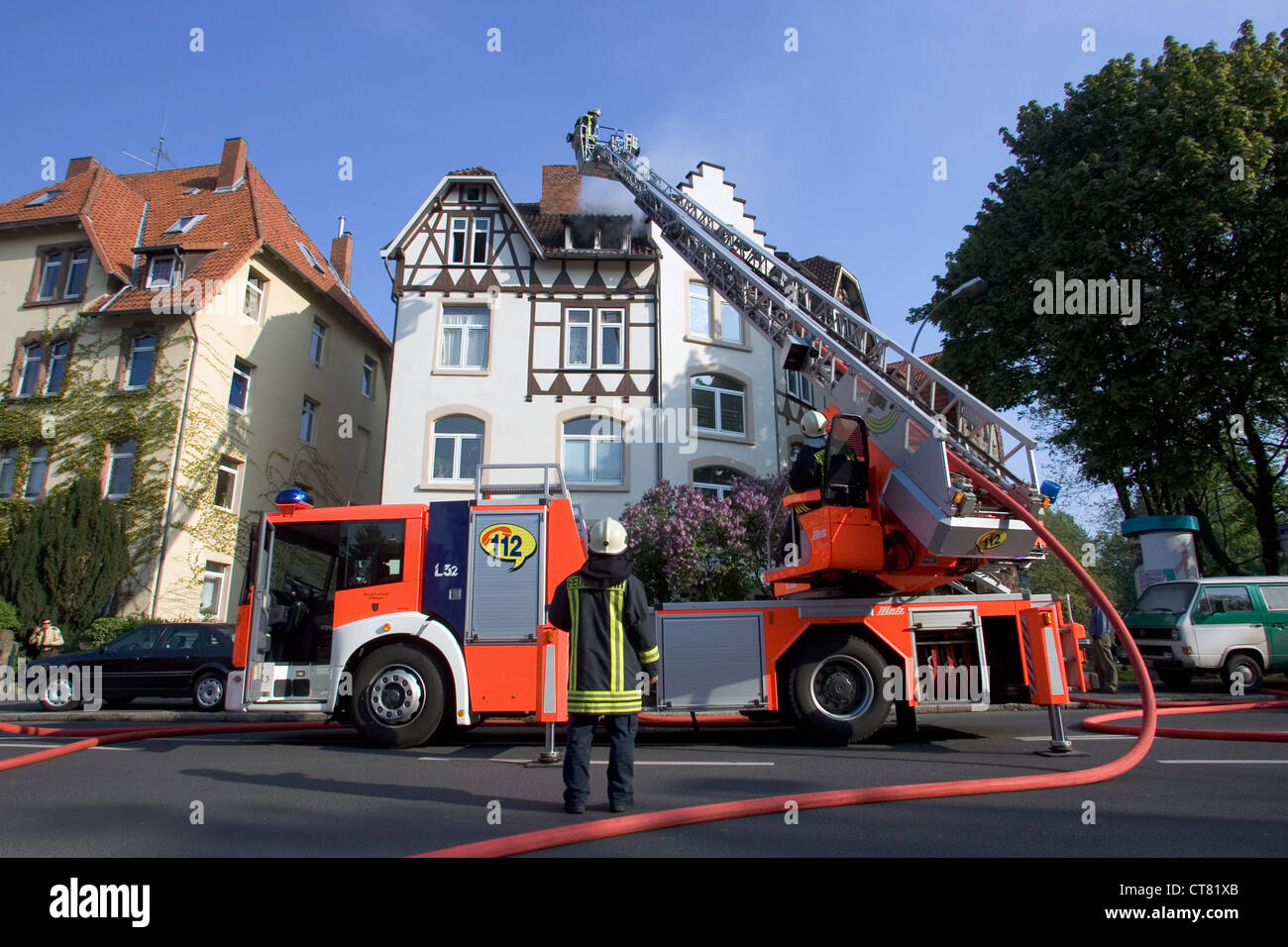 Goettingen, firefighters Stock Photo