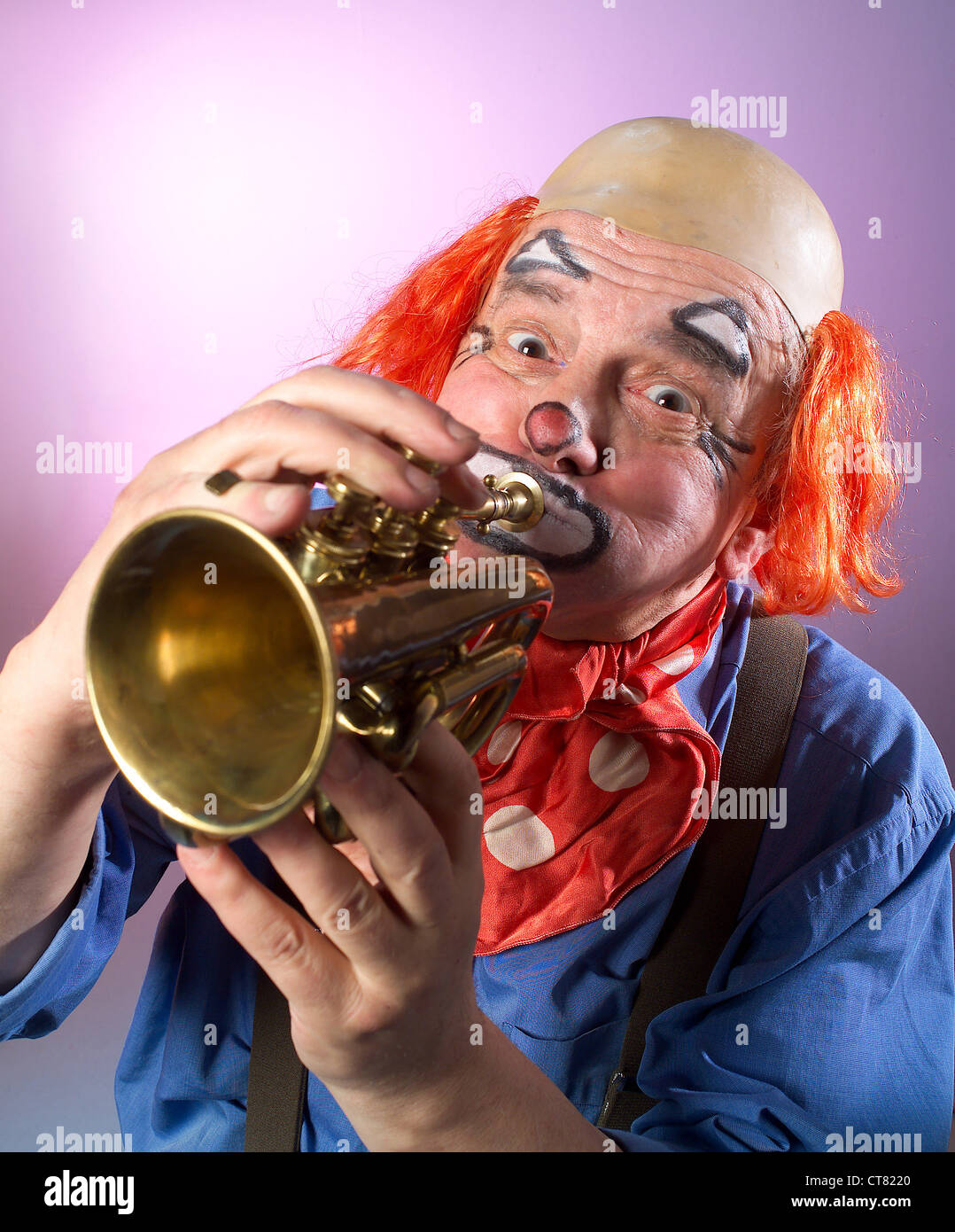 Clown with Trumpet Stock Photo Alamy