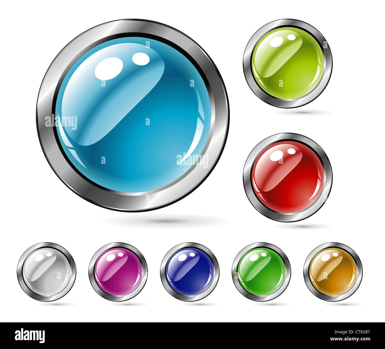 set of glossy buttons Stock Photo - Alamy