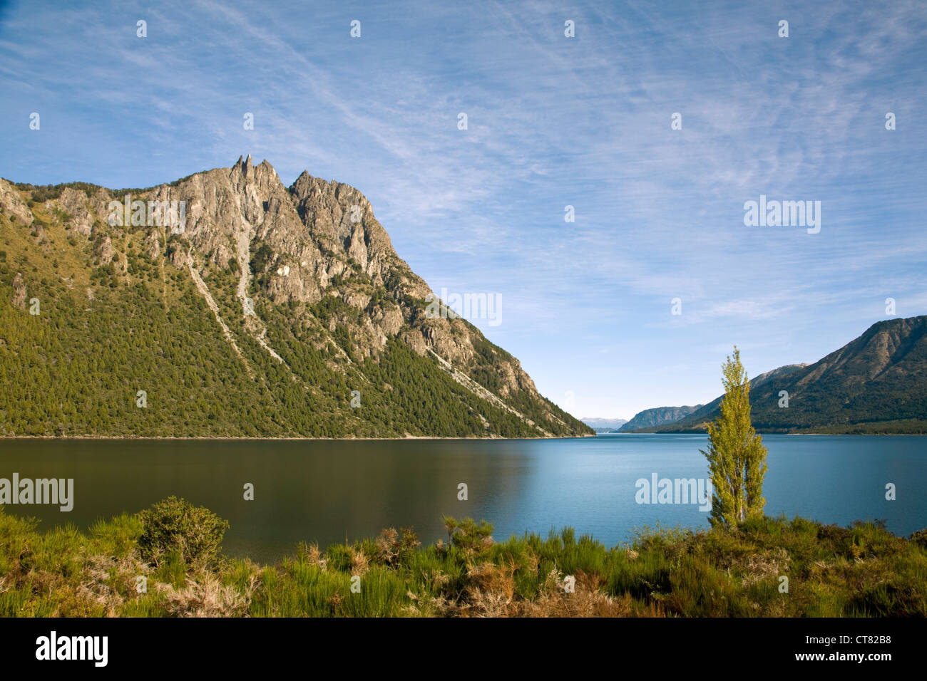 View across Lake Nahuel Huapi Stock Photo