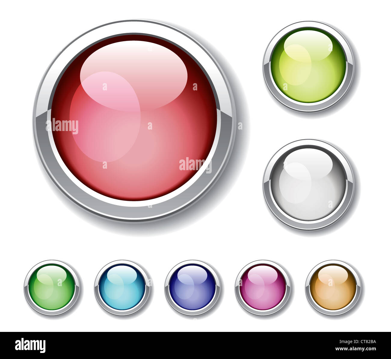 set of glossy buttons Stock Photo - Alamy