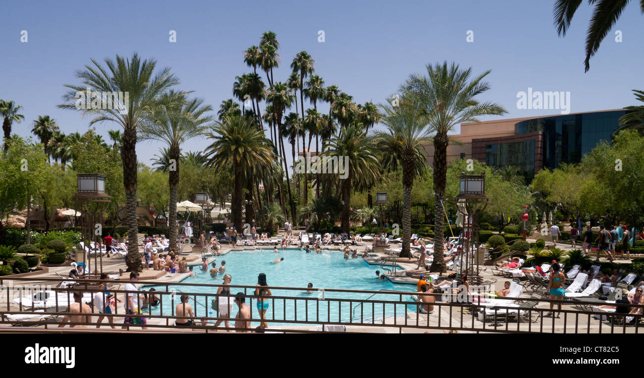 Swimming pool in MGM Grand hotel in Las Vegas, Nevada, USA Stock Photo