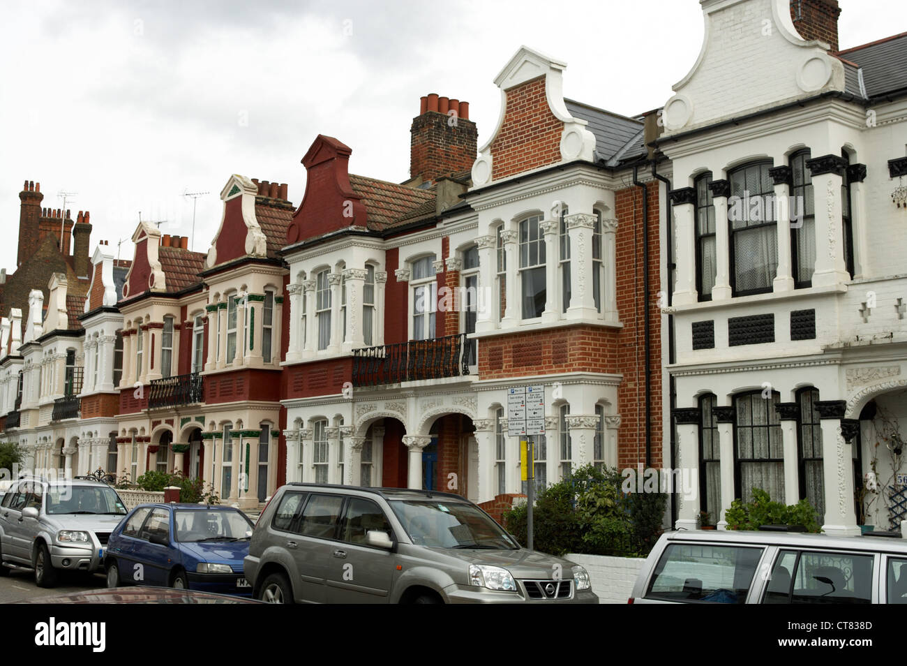 London Typical townhouses turn of the century Stock Photo Alamy