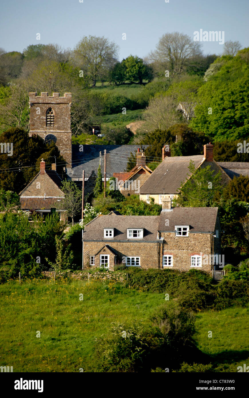 The village of Powerstock in West Dorset UK Stock Photo Alamy