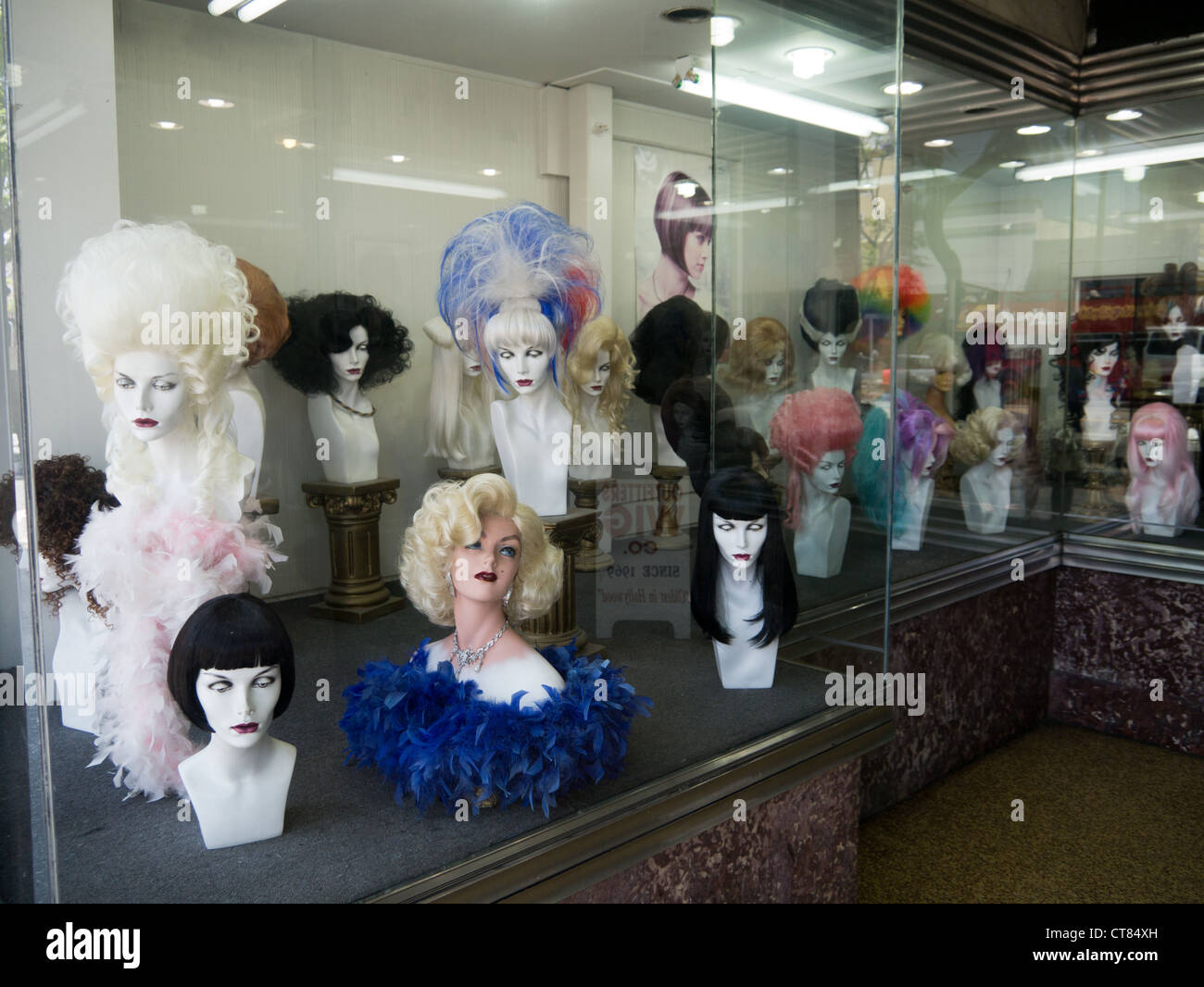 Outfitters wig shop on Hollywood Boulevard Stock Photo