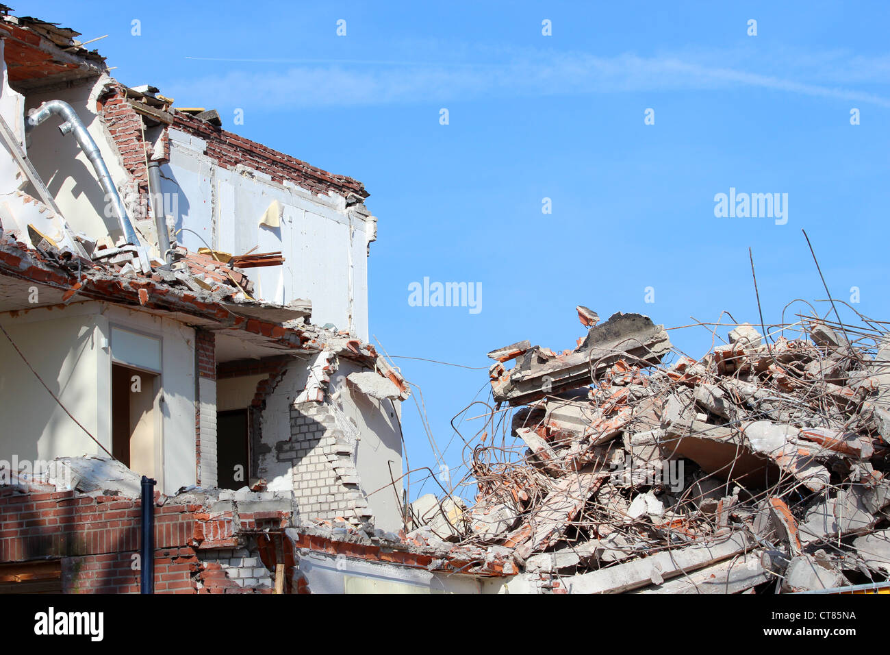 Building demolition Stock Photo
