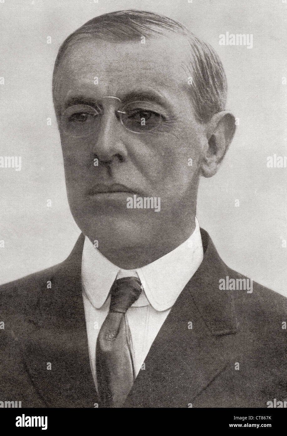 Thomas Woodrow Wilson, 1856 – 1924. 28th President of the United States of America. From The Year 1918 Illustrated. Stock Photo