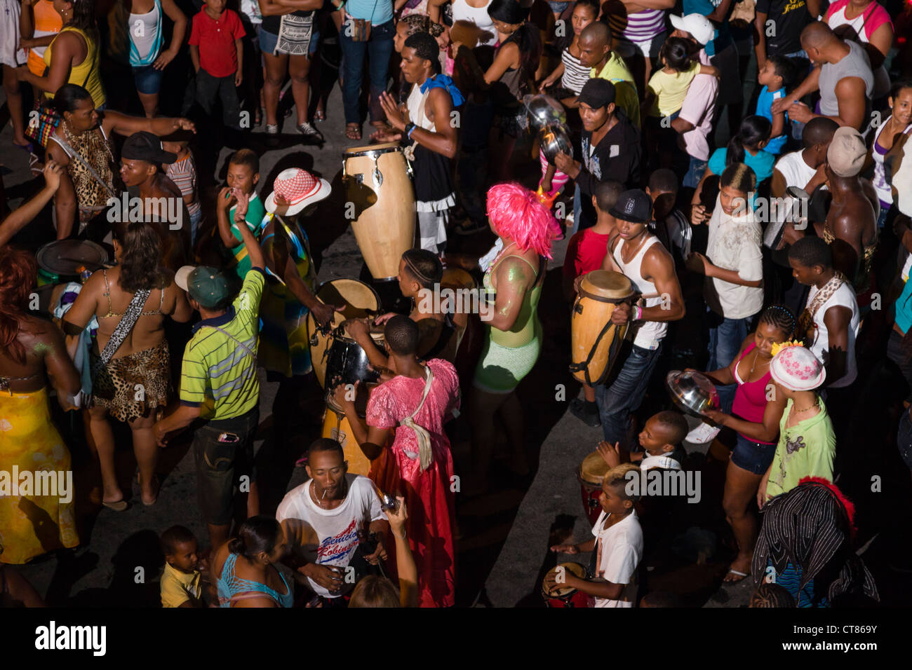 Panamanian Carnival celebration on Isla Colon, Bocas del Toro, Panama. Stock Photo