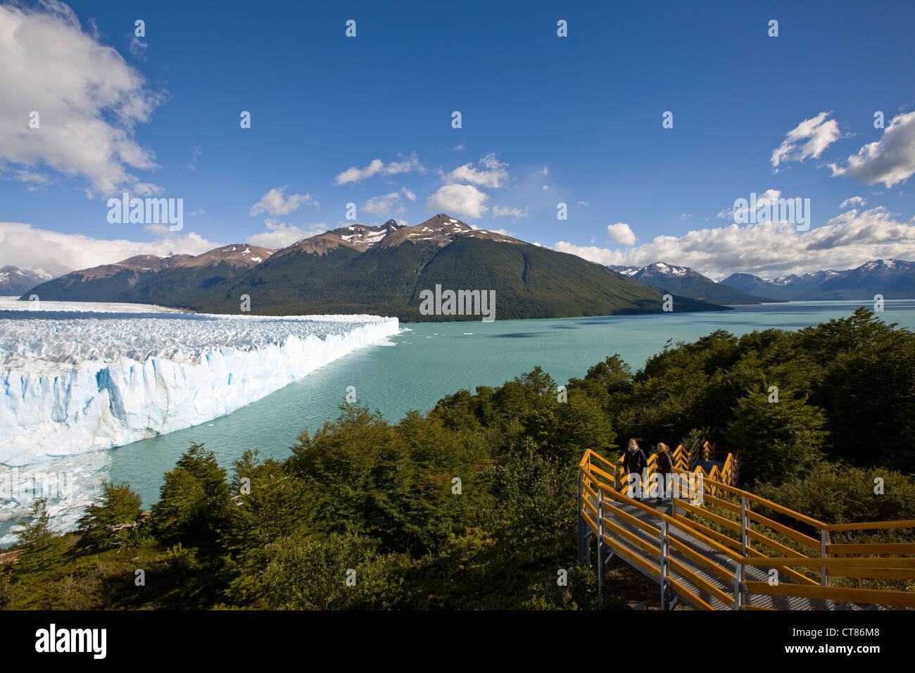 Viewing platform of the Glaciar Perito Moreno Stock Photo