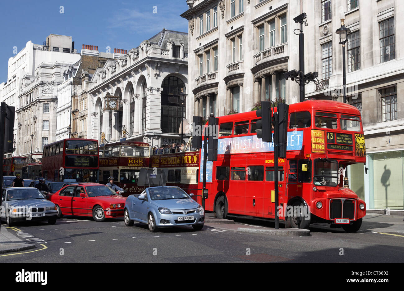 London - Heavy traffic in the Haymarket Street Stock Photo - Alamy