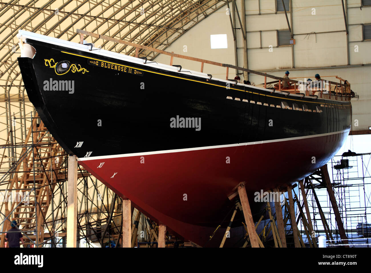 The new hull for tall ship schooner Bluenose 11 being 