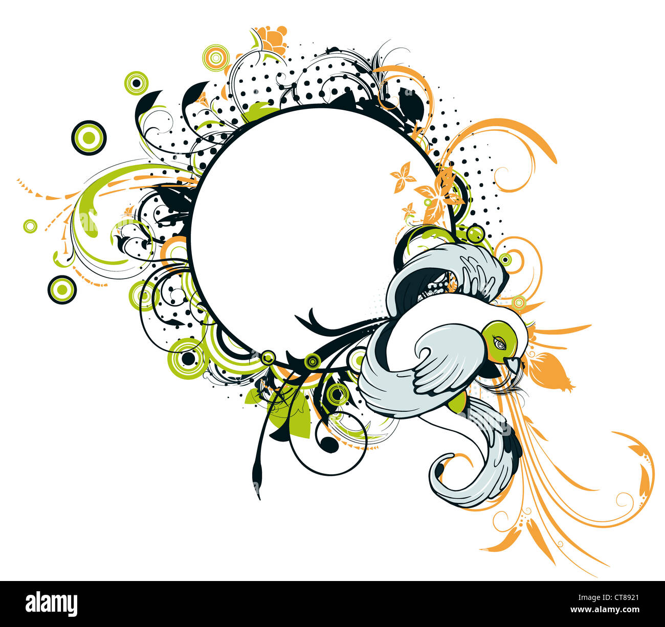 abstract bird with floral Stock Photo - Alamy