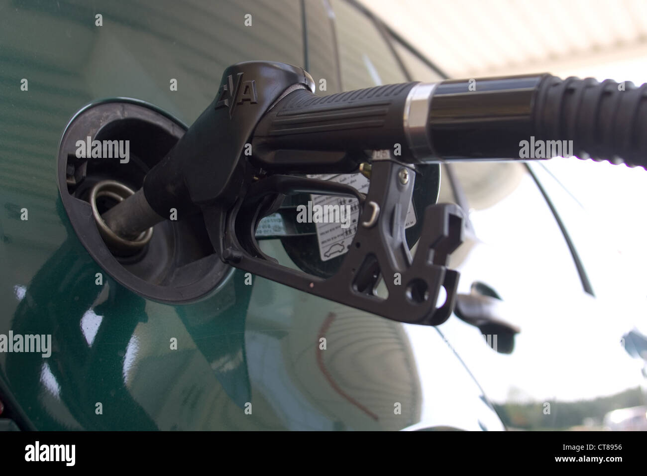 Symbol photo, a car is refueled Stock Photo