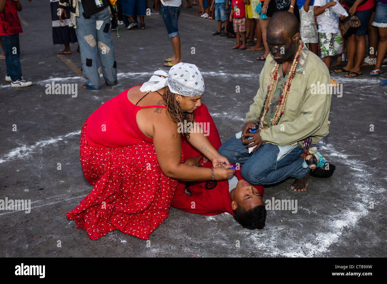 Carnival celebrations on Isla Colon, Bocas del Toro, Panama Stock Photo
