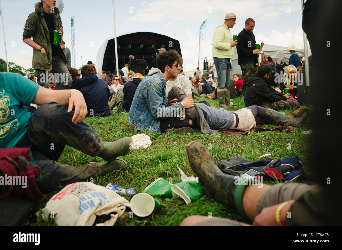 Glastonbury mud wellies hi-res stock photography and images - Alamy