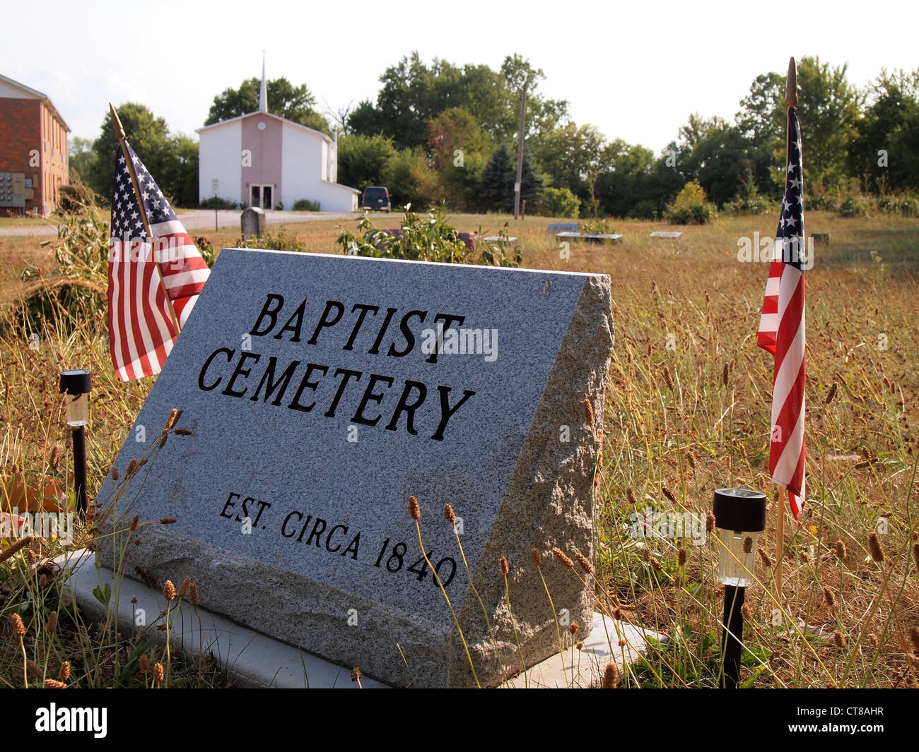Baptist Cemetery in rural Indiana, USA, July 5, 2012