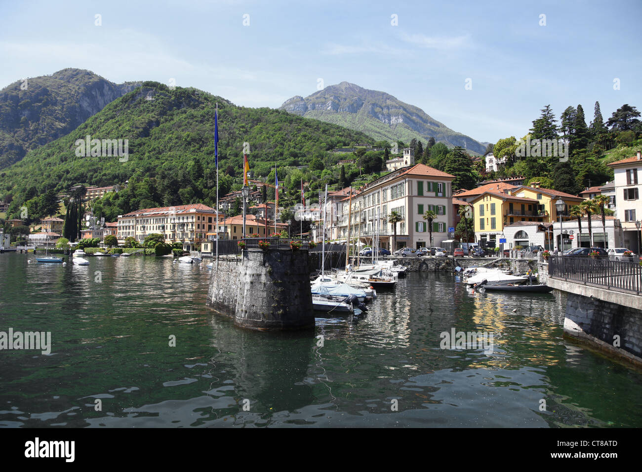 The harbour at Menaggio Lake Como Italian Lakes Italy Stock Photo