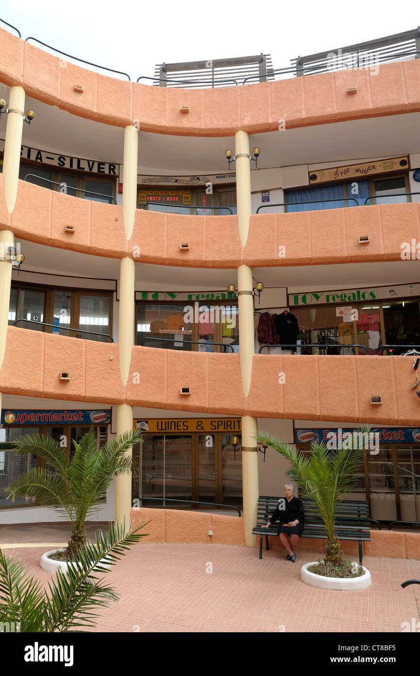 shops in a shopping centre rotunda menorca menorca balearic islands spain  Stock Photo - Alamy