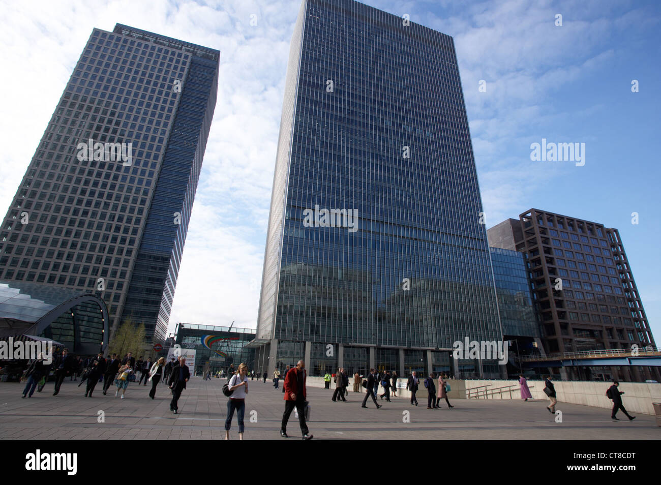 London - morning in the center of Canary Wharf Stock Photo