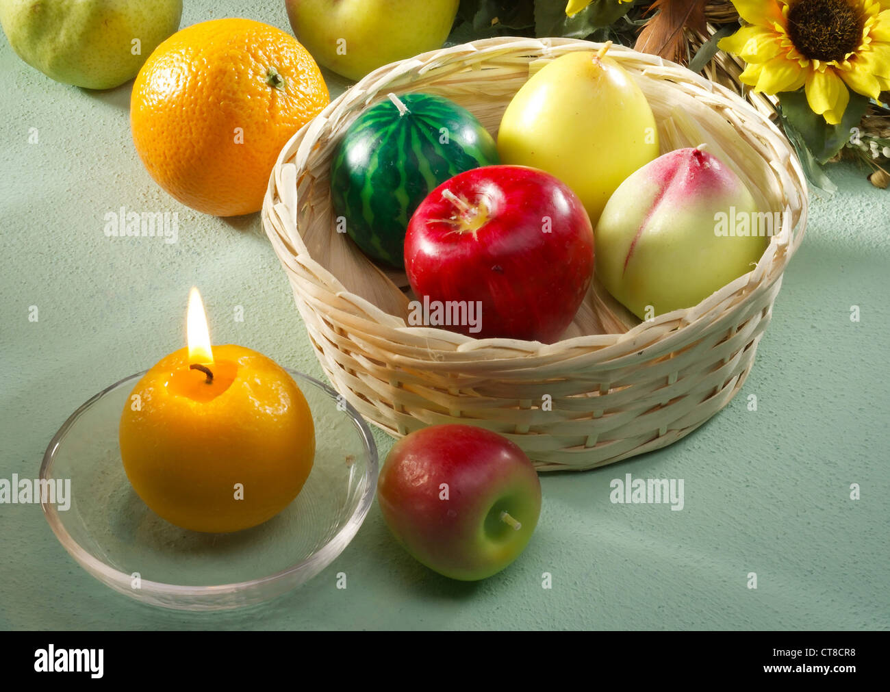 Candle in fruit shape Stock Photo Alamy
