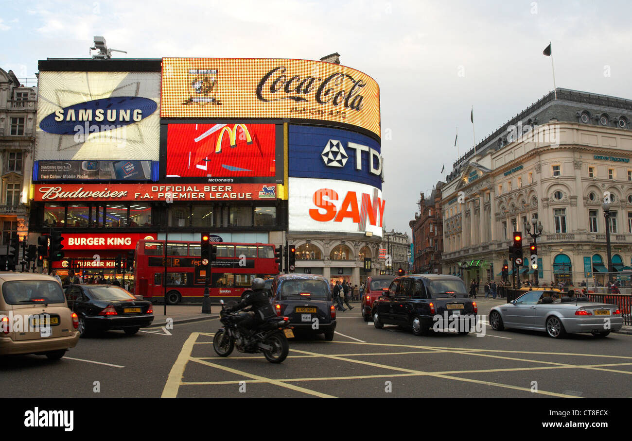 London - The bustling Piccadilly Circus in the early evening Stock Photo
