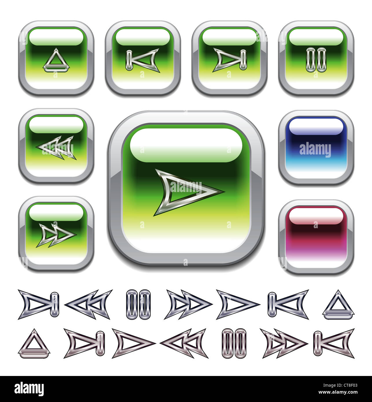 set of glossy buttons Stock Photo - Alamy