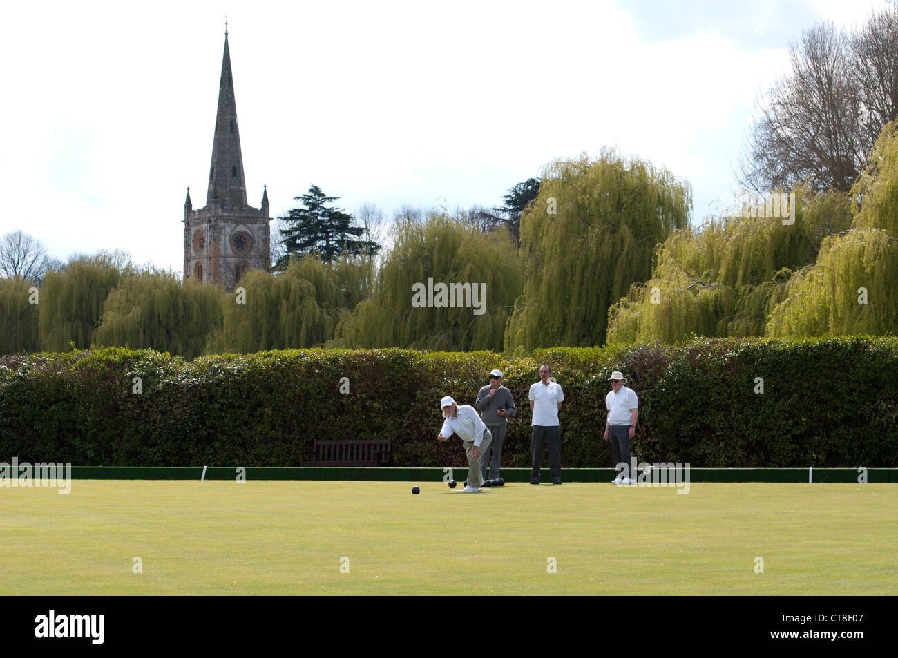 The bowling green, Stratford-upon-Avon, UK Stock Photo