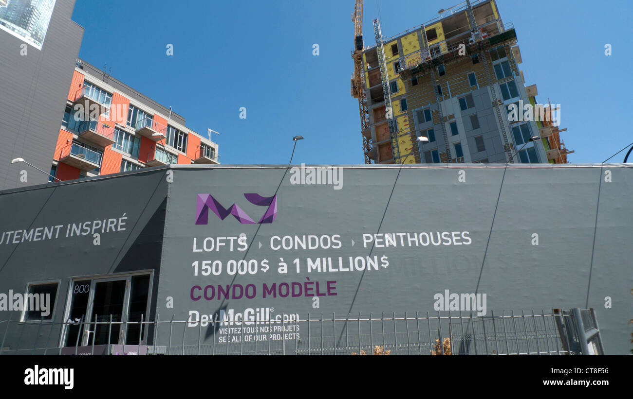 New Condominium residential apartment building under construction Montreal, Quebec, Canada    KATHY DEWITT Stock Photo