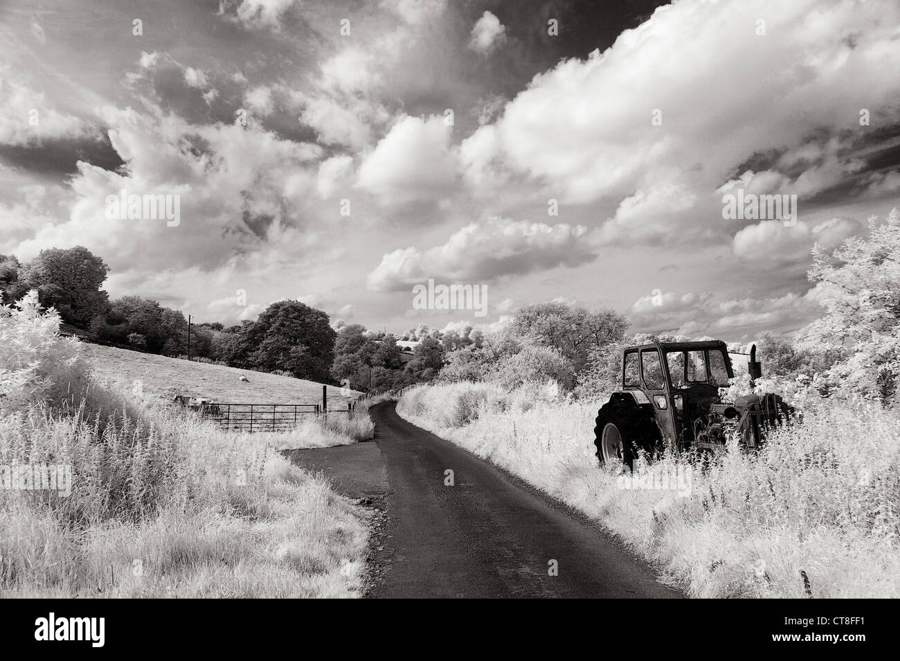 Abandoned Tractor - Hulme End Stock Photo