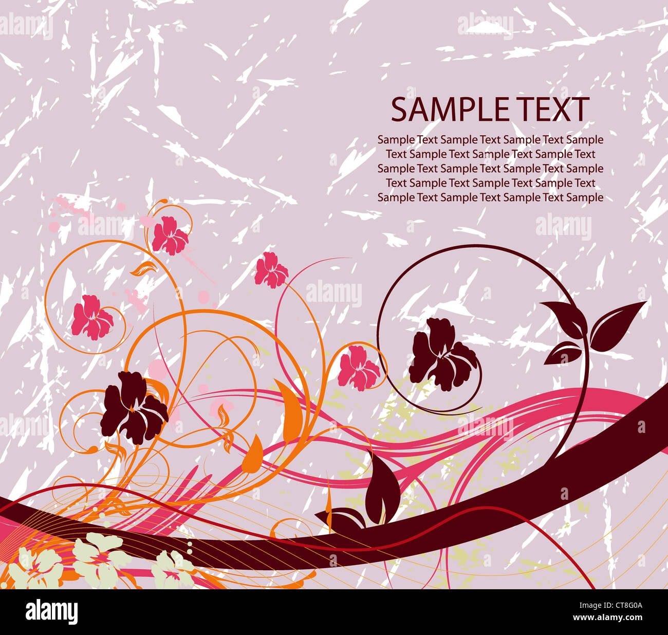 vintage floral background with grunge Stock Photo - Alamy