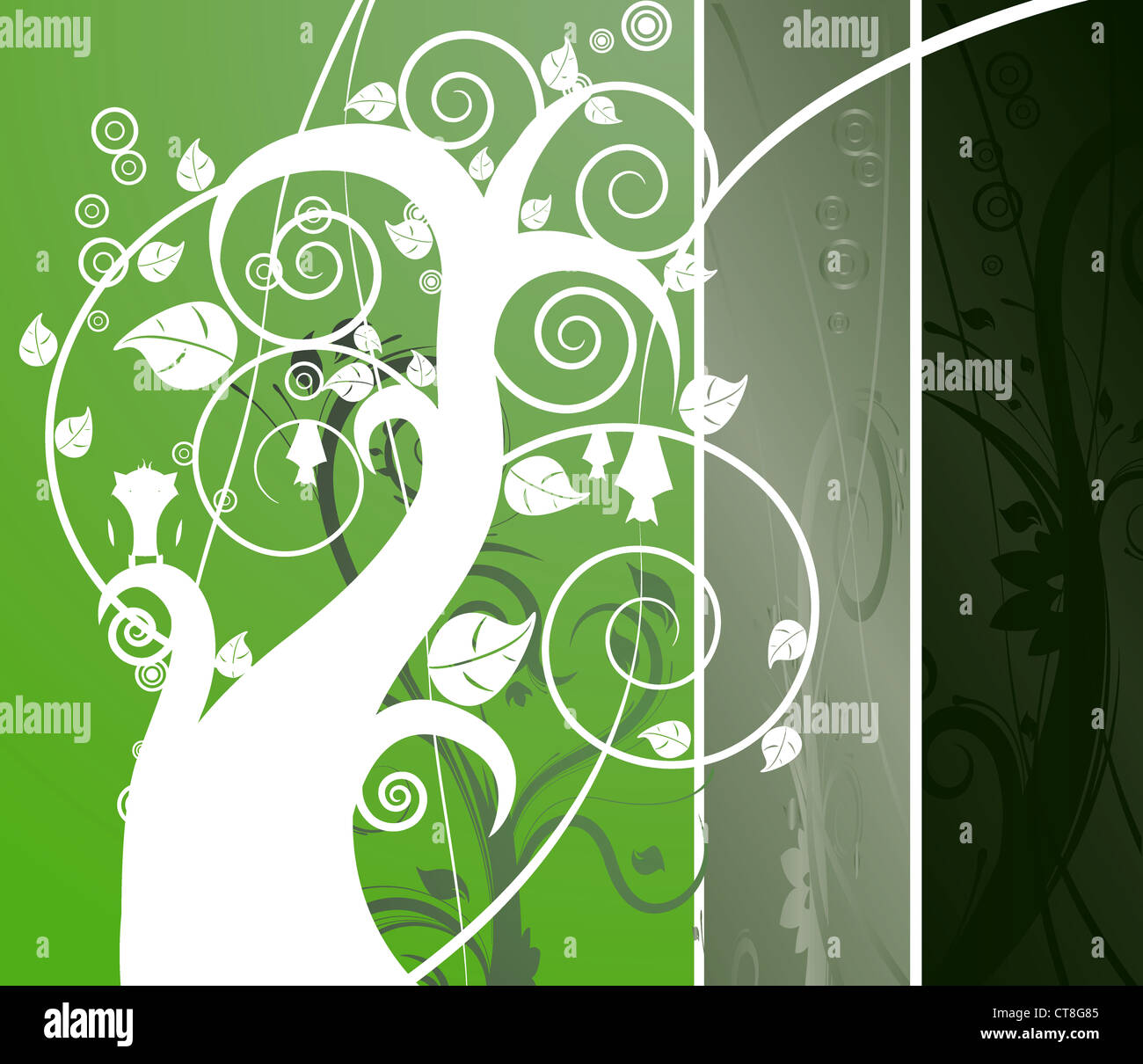 beautiful illustration of an abstract tree with leaves Stock Photo - Alamy