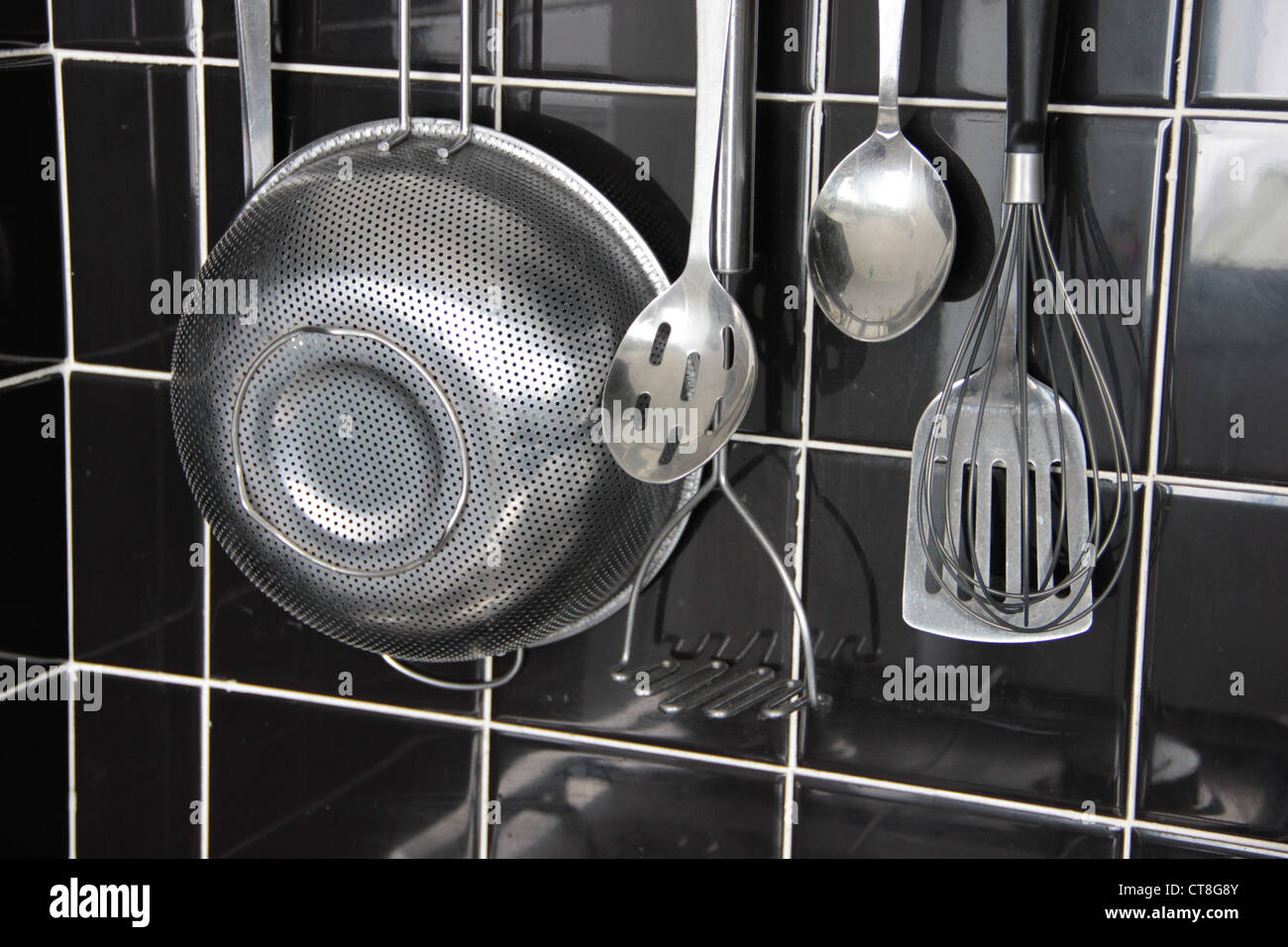 Stainless steel kitchen utensils Stock Photo Alamy