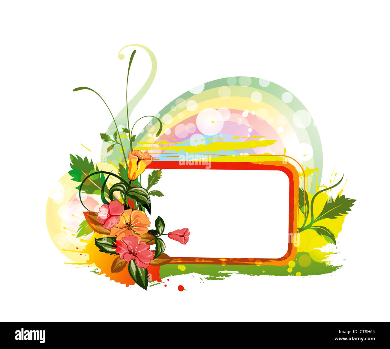 spring floral frame vector illustration Stock Photo - Alamy