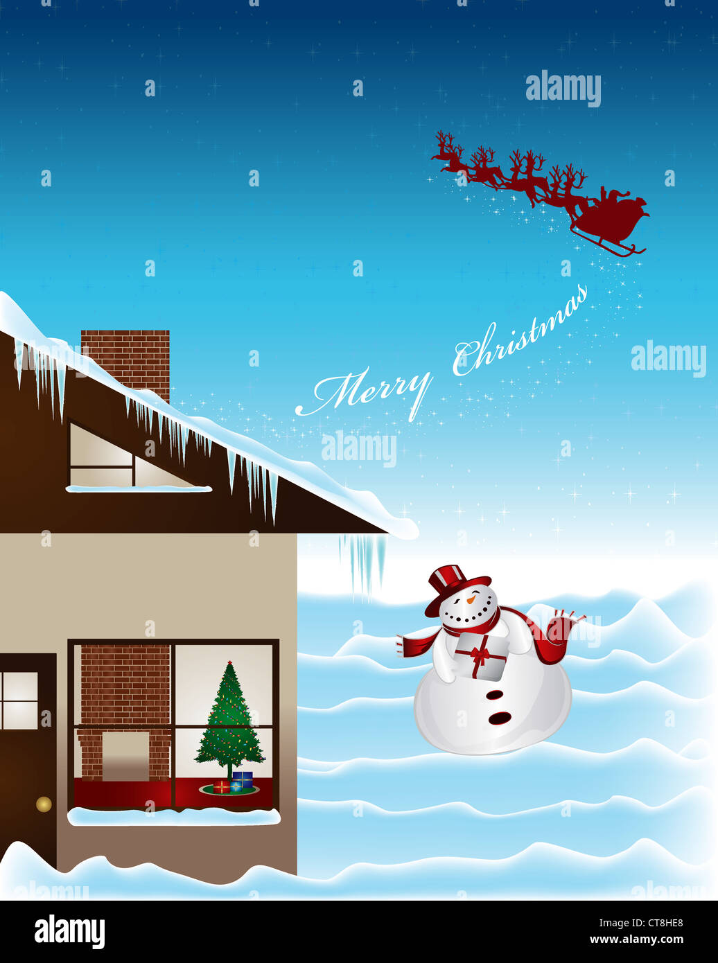 vector christmas greeting card Stock Photo - Alamy